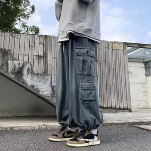 Herenjeans Blue High Taille Women American Vintage Hip-Hop Denim Trouser Buttons Design Straight Summer Mom Wide Leg Pants