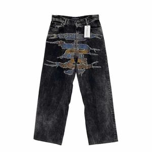 Heren jeans merk klassieke Grailz geborduurde denim rits fit y project pant jeans katoen denim broek comfort jeans #786 t240515