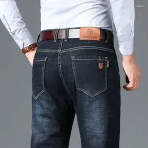 Jeans pour hommes marque Denim quatre saisons coupe régulière droite affaires de haute qualité pantalons décontractés élastique grande taille pantalon