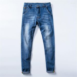 Heren Jeans Merk Elastische Mode Slim Fit Denim Broek Casual Broek Jean Mannelijke Groen Zwart Blauw Skinny Heren