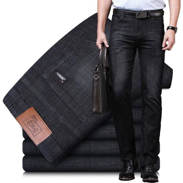 Pantalones vaqueros de marca de moda para hombre, pantalones pitillo de algodón para hombre, pantalones de mezclilla elásticos informales de negocios, monos clásicos 45