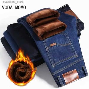 Men's Jeans Marque hommes jeans hiver Jean flanelle Stretch haute qualité Jean pantalon hommes décontracté mode pantalon hommes 2023 Mens Pants jeans men L240313