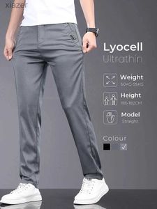 Brand de jeans masculin pantalon des hommes Soft Stretch Lyocell Tissu Vêtements d'été Pantalon décontracté mince Business élastique Business Slim Pantalon Malewx