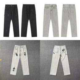 Heren jeans gebroken planeet denim broek goede kwaliteit lente broek eenvoudige mode mannen vrouw streetwear 2024ss
