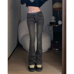 Jeans pour hommes BTFG automne grande taille légèrement sexy taille basse jean femmes mode rétro personnalité élastique lâche mince pantalon évasé 231206