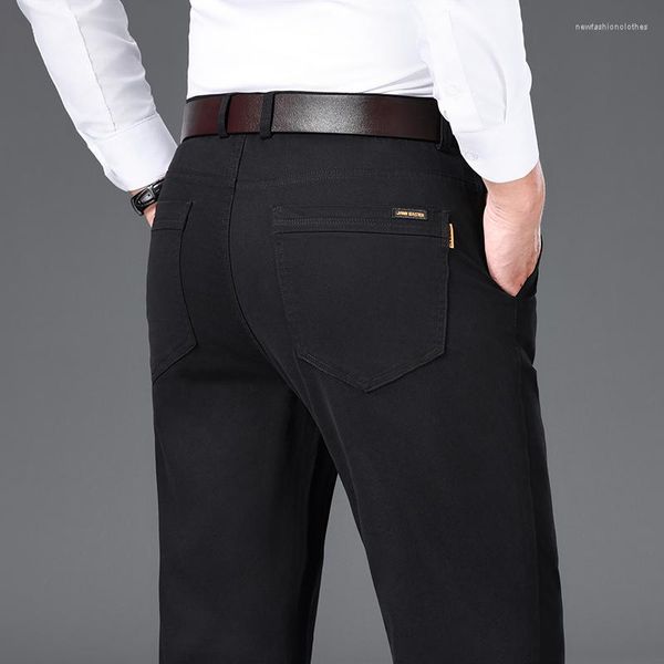 Pantalones vaqueros para hombre, informales, elásticos, holgados, relajados, rectos, de mezclilla, tendencia de moda, pantalones de otoño atractivos para hombre