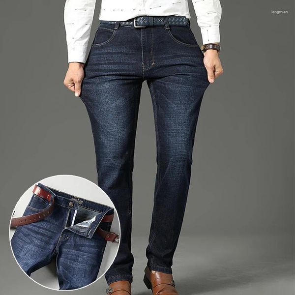 Jeans para hombres Denim de negocios Elástico de alta calidad Recto Ajuste regular Dropship Llegadas de moda Pantalones de trabajo