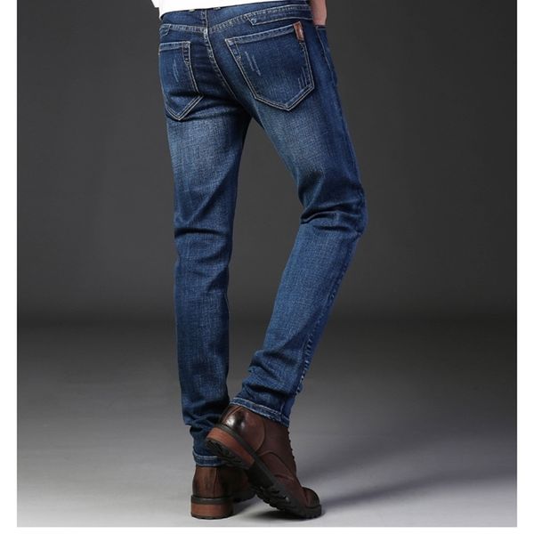 Jeans pour hommes Business Jeans Casual Casaic Stretch Hommes High Stretch Plus Size Full Length Straight Denim Pants Flap Pocket Zipper Flight Pants 230403