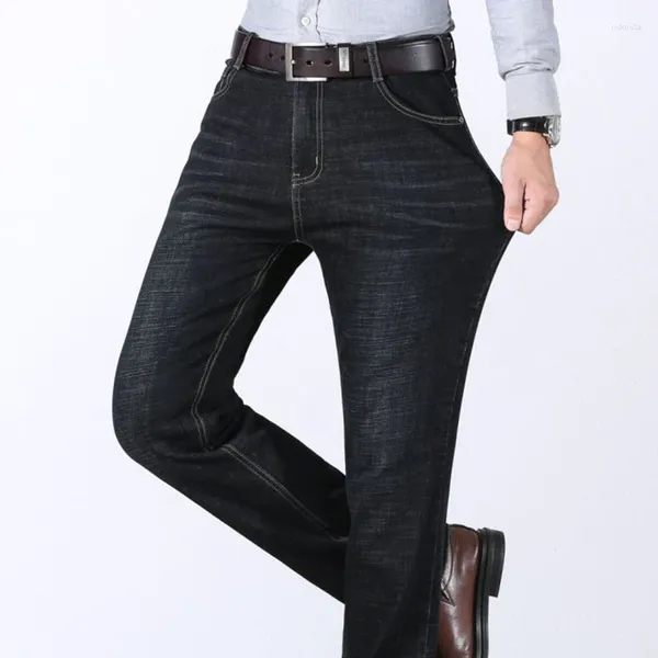 Jeans pour hommes Business Stretch Regular Fit Denim Pantalon classique de luxe Pantalon grande taille pour hommes