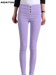 Heren Jeans Button Fly Broek voor Dames Super Stretch Comfort Hoge taille Skinny Tapered Leg Butt Lift Pant ouc309 230922