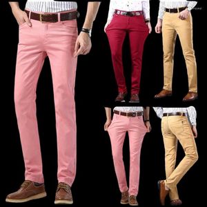 Heren jeans snoep kleuren broek jeugd mannen klassiek modebedrijf casual recht stretch denim mannelijke merk broeken
