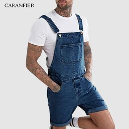 Heren jeans caranfier zomer heren jeans overalls met pocket casual denim short jumpsuit jeans heren spijkerbroek Suarsing broek mode streetwear 230503