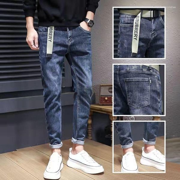 Jeans para hombres Cargo Moda y cómodos pantalones casuales bordados Cowboy Ropa de lujo Streetwear Blue Boyfriend