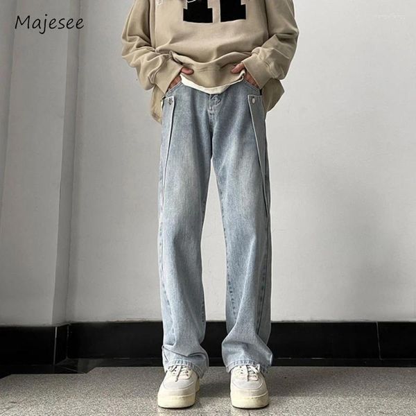 Jeans pour hommes Cargo Hommes Quotidien Tendance Style américain Épissé Jeune Streetwear Printemps Automne Adolescents Beau Pantalon Chic
