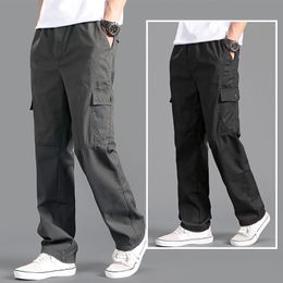 Jeans pour hommes Pantalon cargo Lâche Droite Oversize Vêtements Solide Gris Polyvalent Vêtements de travail Noir Joggers Coton Casual Pantalon masculin 230925