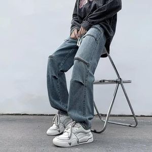 Jean Cargo pour hommes, pantalon en Denim Vintage, grande taille, Streetwear, Hip Hop, fermeture éclair, ample, printemps été automne