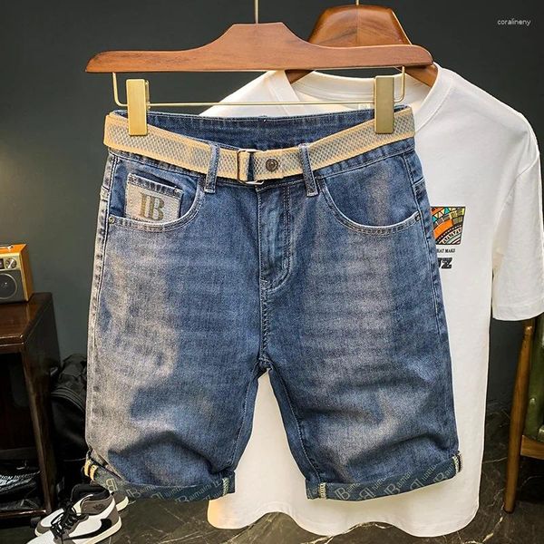 Jeans para hombres pantalones cortos de mezclilla de mezclilla de mezclilla suelto de moda