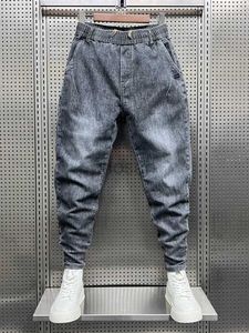 Heren jeans casual gradiënt grijze mannen mode 2023 losse hiphop harembroek buiten joggers broek ontwerper streetwear d240417
