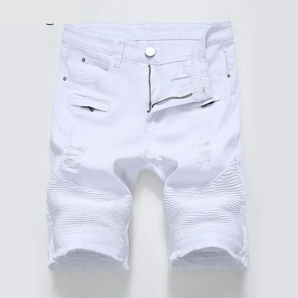 Jeans pour hommes décontracté genou Denim trou Shorts été printemps longueur pantalon court coupe régulière