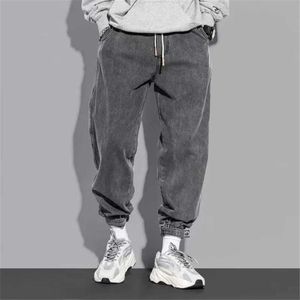 Jeans pour hommes décontracté hommes en plein air mode ample sarouel taille élastique mâle lavé Denim grande taille Y2303