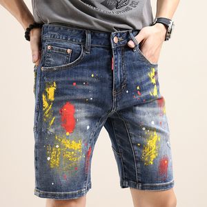 Jeans pour hommes Pantalons décontractés Badge Peinture Swing Réparation de vêtements pour hommes