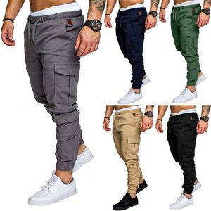 Jeans voor heren Casual broek, elastische taille, katoen, meerdere zakken, effen kleur, cargo, jogging, fitness 230925