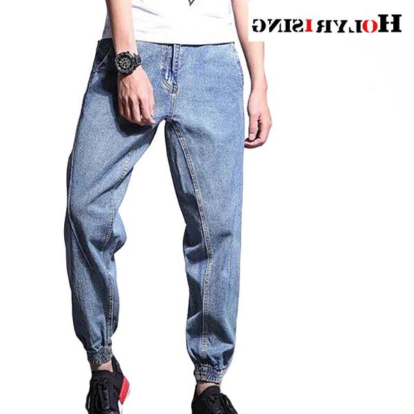 Jeans para hombres Bolsillos casuales Hombres Patch Harem Hip Hop Jean Pantalones Washed Nostálgico Vigas Pantalones M-5XL 18855-5