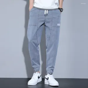 Jeans pour hommes Casual Strap Halen Lâche Recadrée Cordon Mode Jeunes Hip-hop Denim Pantalon Streetwear Y2K Pantalon