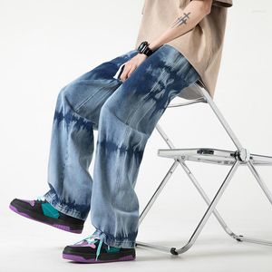 Jeans pour hommes Casual Tie-Dye Cordon Streetwear Hip Hop Lâche Taille Élastique Denim Pantalon Surdimensionné M-5XL Harlan Jogger Pantalon