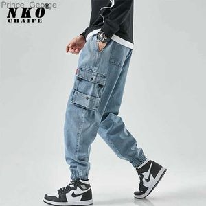 Jeans masculin chaifenko nouveau pantalon de cargaison hip hop pantalon masculin joggers harem occasionnels