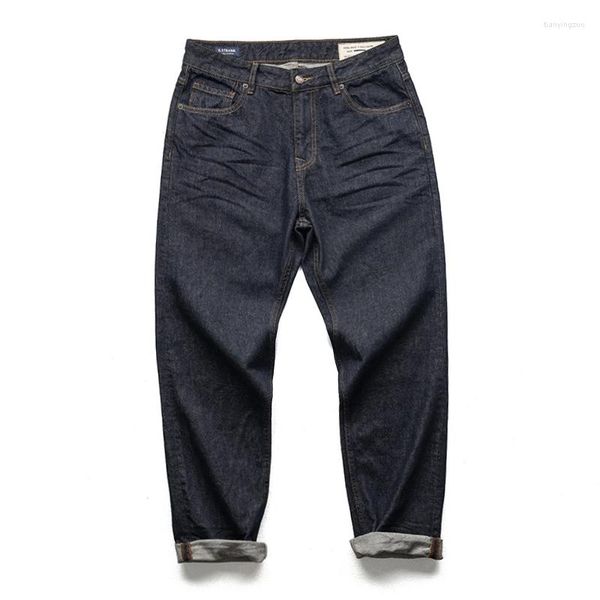 Jeans pour hommes classique style américain robuste jambe droite rétro lâche pour hommes