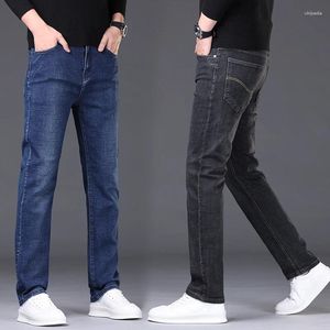 Jeans masculin classique Blue Slim Four saison régulière Pantalon denim Stretch Business Fashion Straight-Leg Pluss Tason 28-40