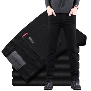 Heren jeans klassieke zakelijke casual jeans mannen mode zwart slanke denim broek mannelijke hoogwaardige luxe broek mannen kleding 230822
