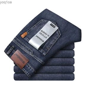 Jeans masculin classique Business Casual Mens Jeans 2023 New Blue Slim Fit Elastic Denim Fabric pour hommes de haute qualité Jeansl2404 de haute qualité