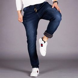 Jeans voor heren Klassiek ontwerp heren stretch denim elastische taille spandex broek plus maat 5XL 6XL 48 Regualr Fit239y