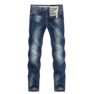 Jean classique extensible pour hommes, bleu foncé, pantalon en Denim décontracté, Slim, droit, Long, pour hommes, Cowboys 38