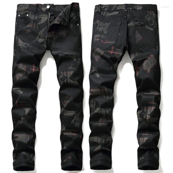 Jeans pour hommes Classique Mode Noir Haute Qualité Style Royal Européen Mid Rise Slim Fit Pantalon Prix de gros