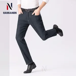 Jeans masculin classique couleur unie solide pantalon de travail occasionnel