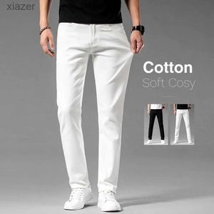 Jeans masculin classique style été pour hommes slim fit blanc jeans de haute qualité fashion coton extensible pantalon denim pantalon de marque