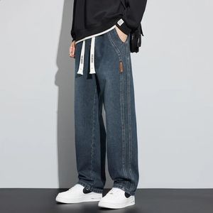 Jeans para hombres Diseño de ropa Algodón Hombres Baggy Cintura elástica Cargo Pantalones de mezclilla Trabajo Pierna ancha Pantalones coreanos Masculino 4XL 231214
