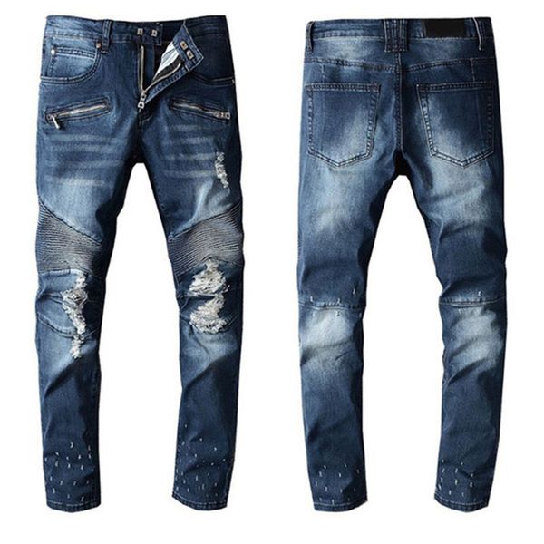 Jeans pour hommes Vêtements Pantalons Hommes Femmes T-shirts Panthère Imprimer Armée Vert Détruit Hommes Slim Denim Straight Biker Skinny Jeanss Hommes # 885