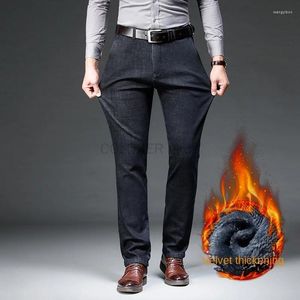Jeans pour hommes Coldker thermique thermique bordure d'hiver épaississeur de pantalon de jean chaud et de pantalon de jean pour hommes