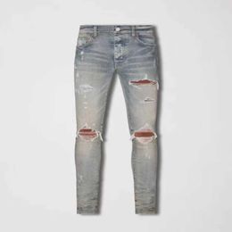 Jeans voor heren Cool Rips Stretch Designer Distressed Ripped Biker Slim Fit Washed Motorcycle Denim Heren Hiphop Mode Herenbroek 02ju1dju1d