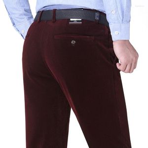 Jeans pour hommes velours côtelé pour 2023 hommes d'âge moyen automne hiver épais marque hommes pantalons décontractés droits