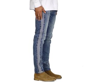 Jeans pour hommes mélange de coton Spandex maigre élastique Denim mode décontracté côté rayure Hip Hop 230320