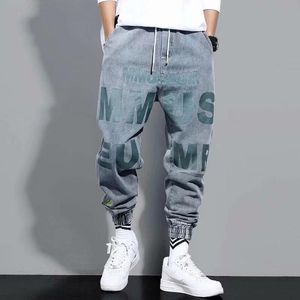 Jeans pour hommes pantalons courts tendance impression décontracté hommes vêtements Goth épissage Harajuku Style Ins