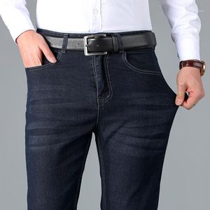 Jeans pour hommes bleu foncé pour hommes 2023 élastique Denim pantalon classique Masculino affaires décontracté mode pantalon grande taille printemps automne mince