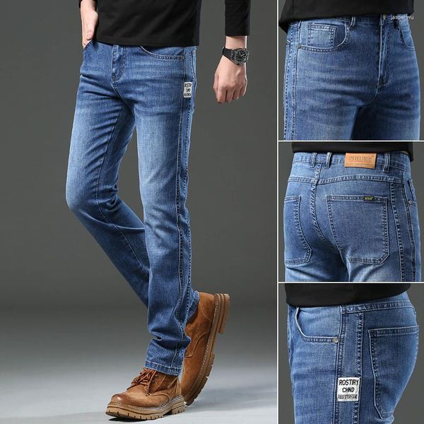 Jeans pour hommes DELIY Style classique hommes Streetwear affaires décontracté bleu gris Stretch coton Denim homme pantalon pantalon