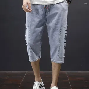 Jeans masculin denim capris 2024 Summer mince en vrac plus taille 5xl grand pantalon moyen pantalon coréen édition masculine voyage et shorts de vacances