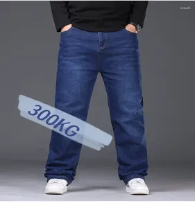 Jeans masculin denim pour hommes plus taille 48 50 300kg pantalon de mode occasionnel élastique lâche long long grand 5xl 6xl 7xl